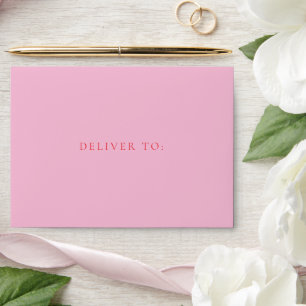Elegant Pink and Red Classic Wedding Envelope