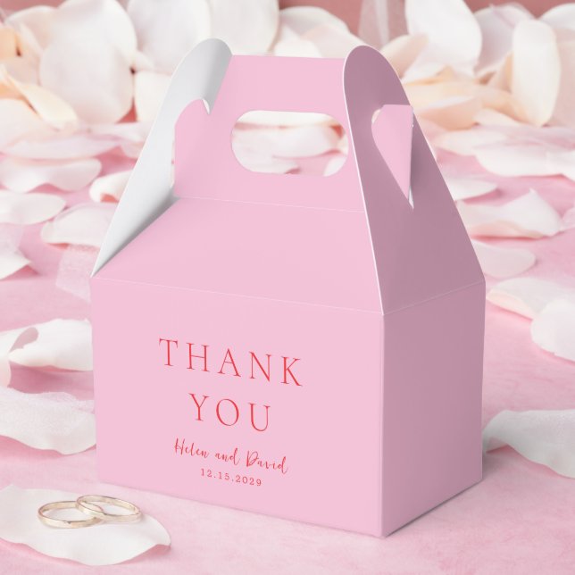 Elegant Pink and Red Classic Wedding Favour Box (Wedding)