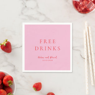 Elegant Pink and Red Classic Wedding Napkin