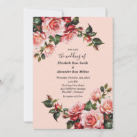 Elegant pink and red roses floral wedding