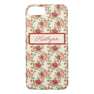 Elegant Pink And Red Roses - Monogrammed   iPhone 8/7 Case