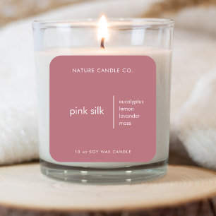 Elegant Pink and White Custom Candle  Square Sticker