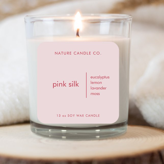 Elegant Pink and White Custom Candle  Square Sticker (Creator Uploaded)