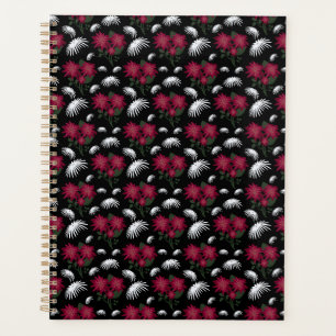 Elegant Pink and White Floral Pattern Planner