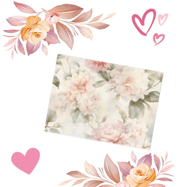 Elegant Pink and White, Floral Wedding Party Tissue Paper (Creator Uploaded)