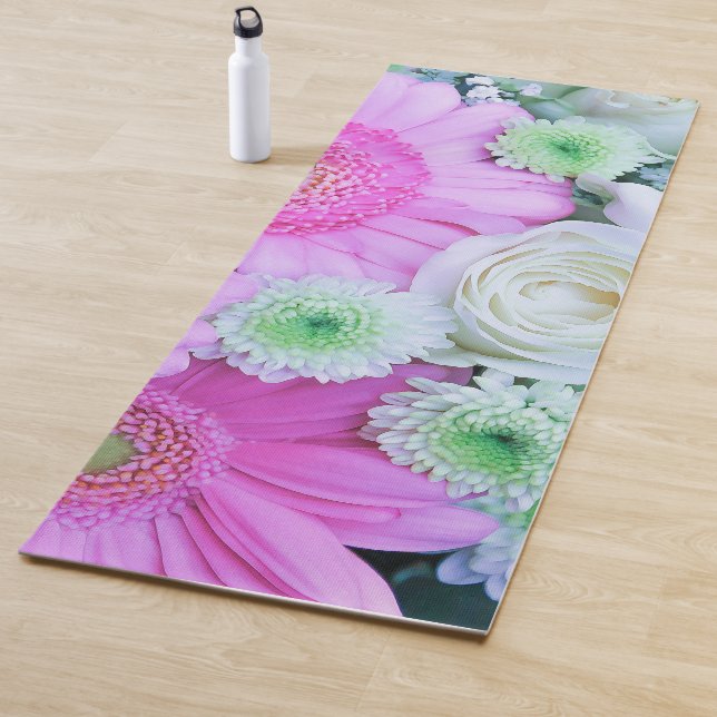 Elegant Pink and White Flowers Floral Bouquet |  Yoga Mat (In Situ)