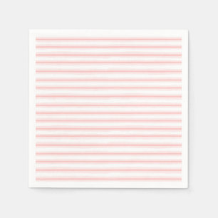 Elegant Pink and White Horizontal Stripes Pattern Napkin