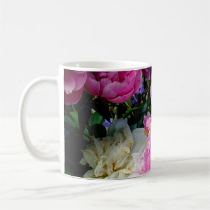 Elegant Pink and White Peonies floral photo Coffee Mug