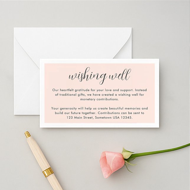 Elegant Pink and White Romantic Couple Shower Enclosure Card (Creator Uploaded)