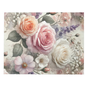 Elegant Pink and White Roses Notepad