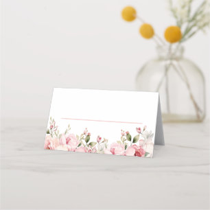 Elegant Pink Baby In Bloom Girl Baby Shower Place Card
