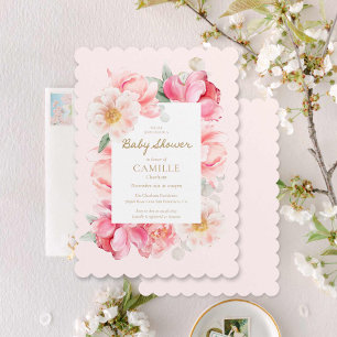 Elegant Pink Baby Shower Invitation