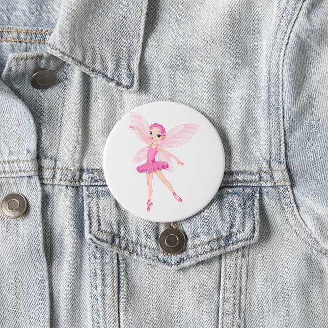 Elegant Pink Ballerina Fairy For Dance Lovers  7.5 Cm Round Badge (Creator Uploaded)
