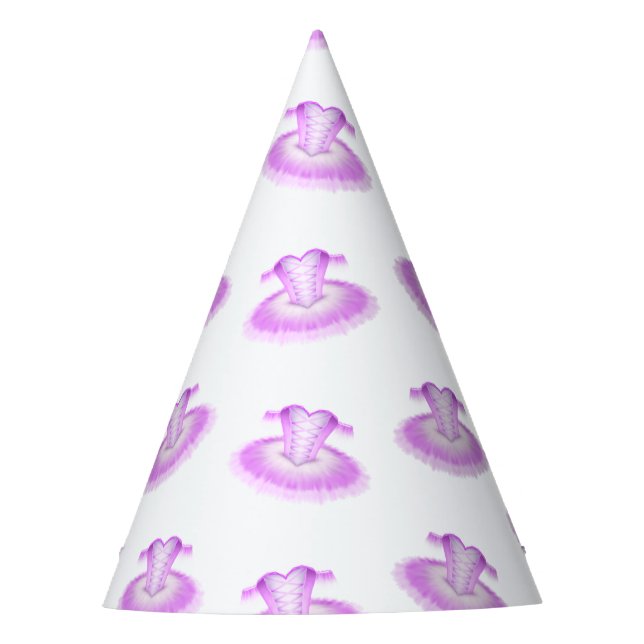 Elegant Pink Ballet Birthday Tutu Watercolour Party Hat (Front)