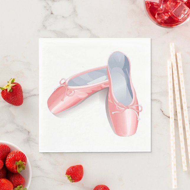Elegant Pink Ballet Flats Cute Girly Dance Shoes  Napkin (Creator Uploaded)
