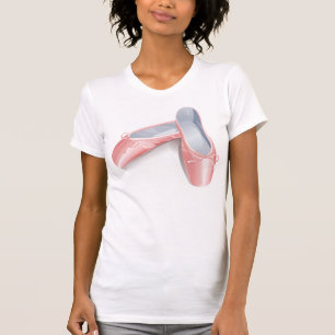 Elegant Pink Ballet Flats Cute Girly Dance Shoes T-Shirt