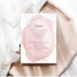Elegant Pink Bat Mitzvah Reception Card<br><div class="desc">This modern design features a watercolor design framed in gold and your custom text. Use the template form to add your text. The advanced editing menus,  accessed by selecting the Design Tool will allow you to change the fonts,  colours and layout.</div>