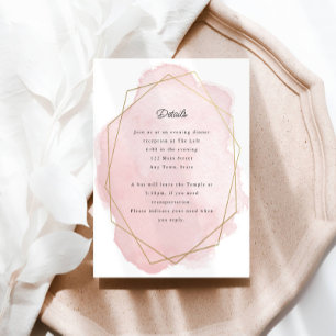 Elegant Pink Bat Mitzvah Reception Card