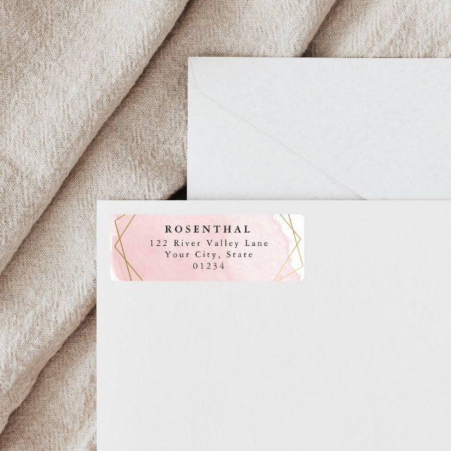 Elegant Pink Bat Mitzvah Return Address Label (Creator Uploaded)