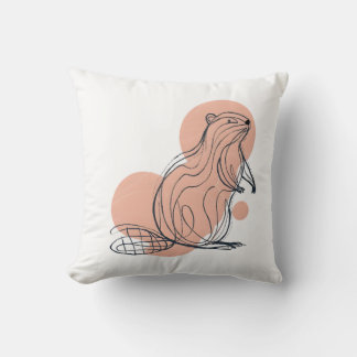 Elegant Pink Beaver for Kids | Premium Minimalist  Cushion