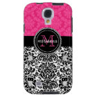 Elegant Pink Black Damask Personalised