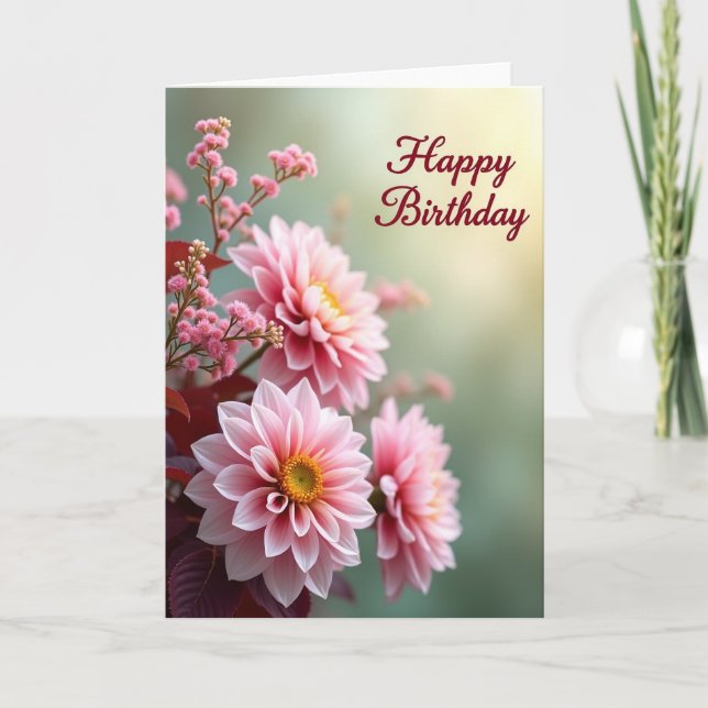 Elegant Pink Blossom Card (Front)
