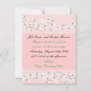 Elegant Pink Blossom Wedding Invitation