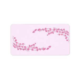 Elegant Pink Blossoms Label