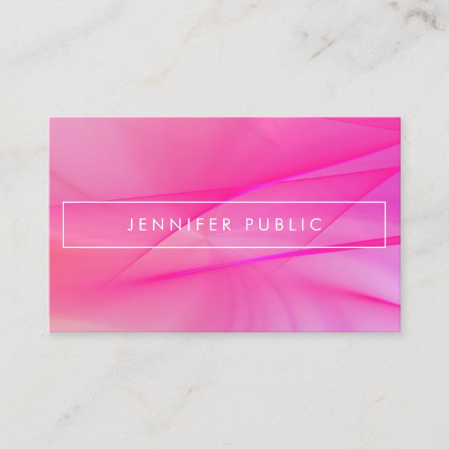 Elegant Pink Blue Purple Elegant Trendy Colors Business Card (Front)
