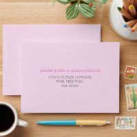 Elegant Pink Blue White Clouds Monogram Wedding