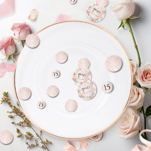 Elegant Pink, Blush and Rose Gold Quinceañera Confetti