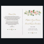 Elegant Pink blush Cream Floral Wedding Program<br><div class="desc">Modern and elegant design featuring pink,  blush,  cream watercolour flowers bouquets,  floral divider; on white background. Matching items could be found in my Unique Blush Flowers Collection.</div>