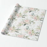 Elegant Pink Blush Eucalyptus Wrapping Wrapping Paper<br><div class="desc">Gorgeous pink and blush coloured flowers with greenery accents along with some pretty eucalyptus on a clean white background.  So pretty for bridal shower or wedding or any occasion.  Just gorgeous and so elegant.</div>