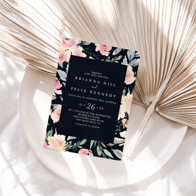 Elegant Pink Blush Floral Geometric Casual Wedding Invitation (Creator Uploaded)