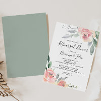 Elegant Pink Blush Floral Rehearsal Dinner