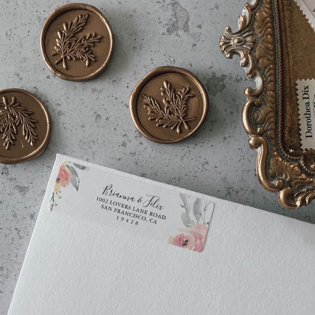 Elegant Pink Blush Floral Return Address (Creator Uploaded)