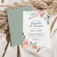 Elegant Pink Blush Floral Spanish Bridal Shower