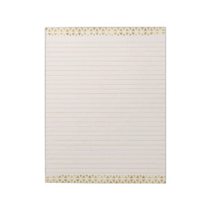 Elegant Pink Blush & Gold Lined Notepad