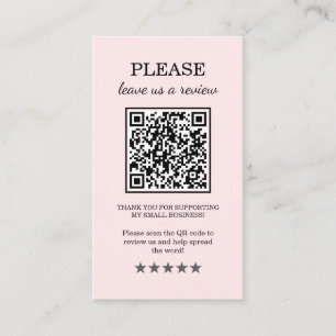 Elegant Pink Blush Leave A Review Business Card