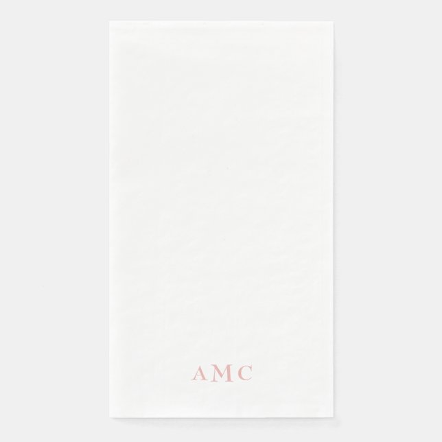Elegant Pink/Blush Monogram Wedding Napkin (Front)