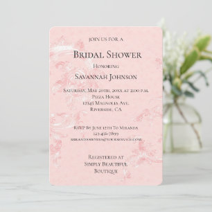 Elegant Pink Blush Pearl Bridal Shower Invitation