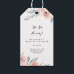 Elegant Pink Blush Sip Sip Hooray Bridal Shower Gift Tags<br><div class="desc">These elegant pink blush sip sip hooray bridal shower gift tags are perfect for a modern wedding shower. The design features hand-drawn pink blush roses and peonies with green and grey leaves,  inspiring natural beauty.</div>