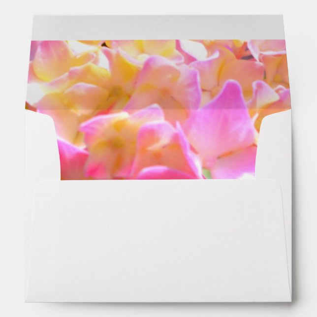 Elegant pink boho florals flowers hydrangeas envelope (Back (Bottom))