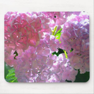 Elegant pink boho florals flowers hydrangeas mouse mat