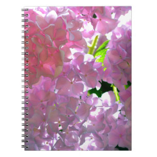 Elegant pink boho florals flowers hydrangeas notebook