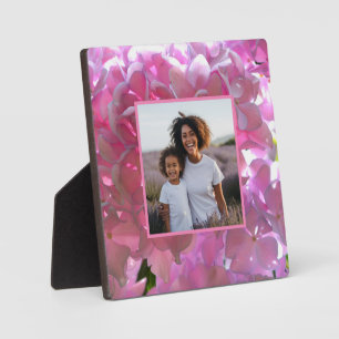 Elegant pink boho florals flowers hydrangeas plaque