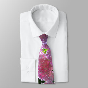 Elegant pink boho florals flowers hydrangeas tie