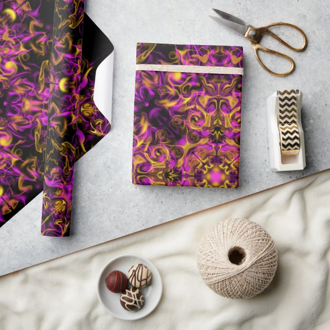 Elegant pink boho retro pattern wrapping paper (Crafts)