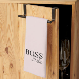 Elegant Pink Boss Babe Kitchen Towel