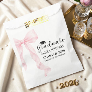 Elegant Pink Bow 2026 Graduation Graduate Favour Bags